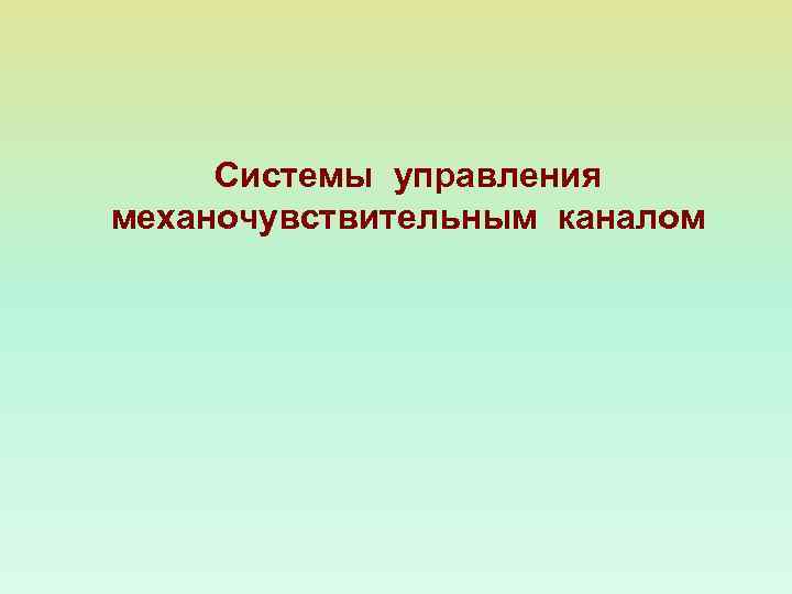 Системы управления механочувствительным каналом 