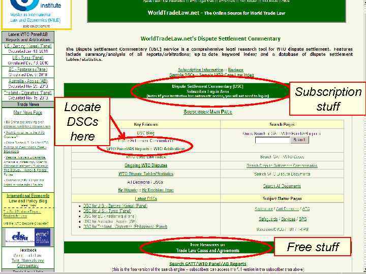 Locate DSCs here Subscription stuff Free stuff 