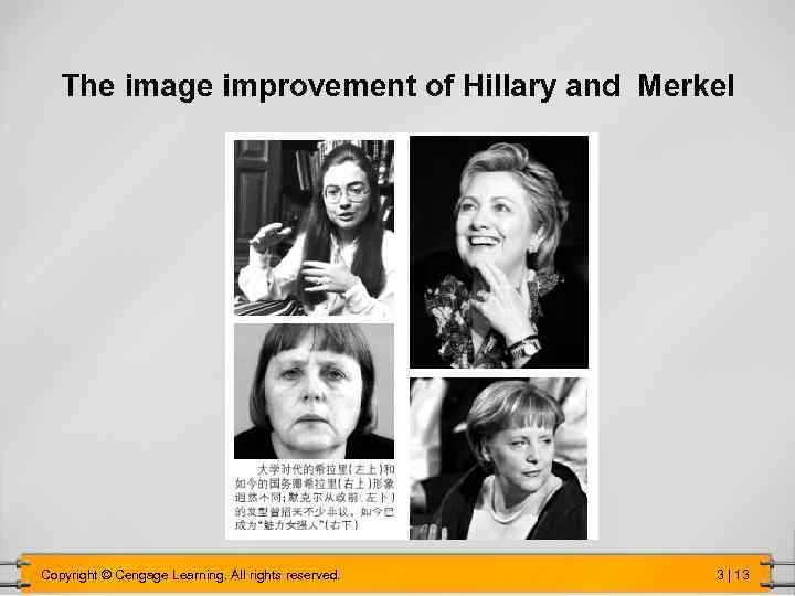 The image improvement of Hillary and Merkel Copyright © Cengage Learning. All rights reserved.