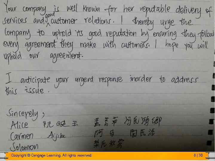 Copyright © Cengage Learning. All rights reserved. 6 | 30 