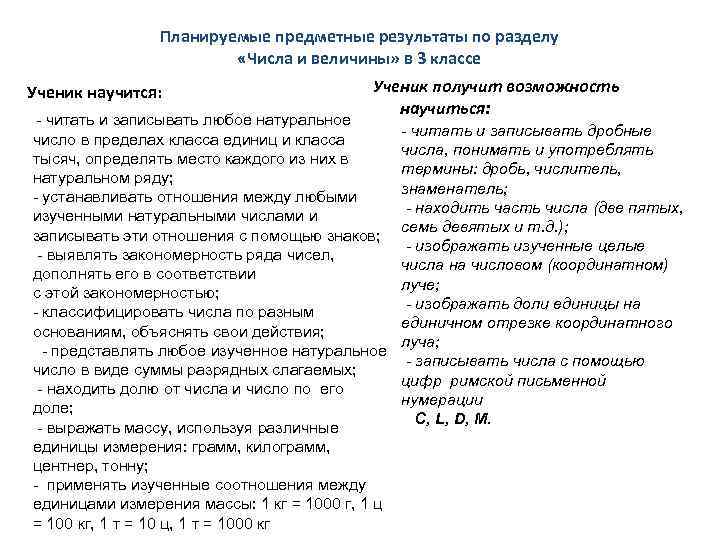 Итог по разделу 3. Раздел числа и величины. Числа и величины 4 класс. Анализ раздела числа и величины. Планируемые Результаты раздела числа и величины 1 класс.