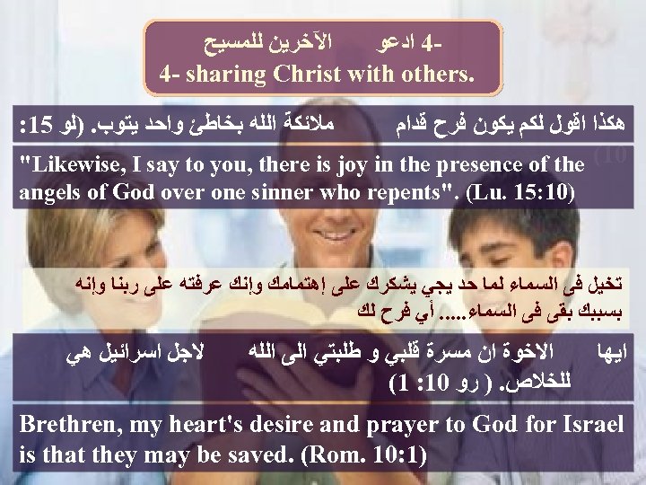  ﺍﻵﺨﺮﻳﻦ ﻟﻠﻤﺴﻴﺢ 4 ﺍﺩﻋﻮ . 4 - sharing Christ with others ﻣﻼﺋﻜﺔ ﺍﻟﻠﻪ
