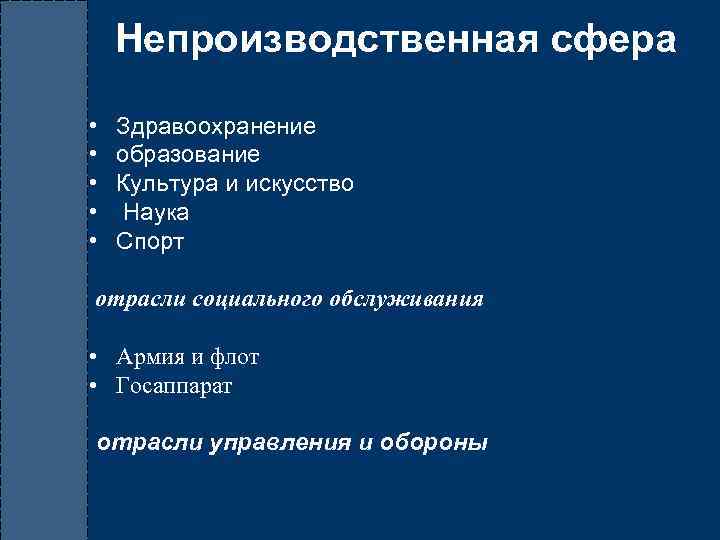 Непроизводственная сфера