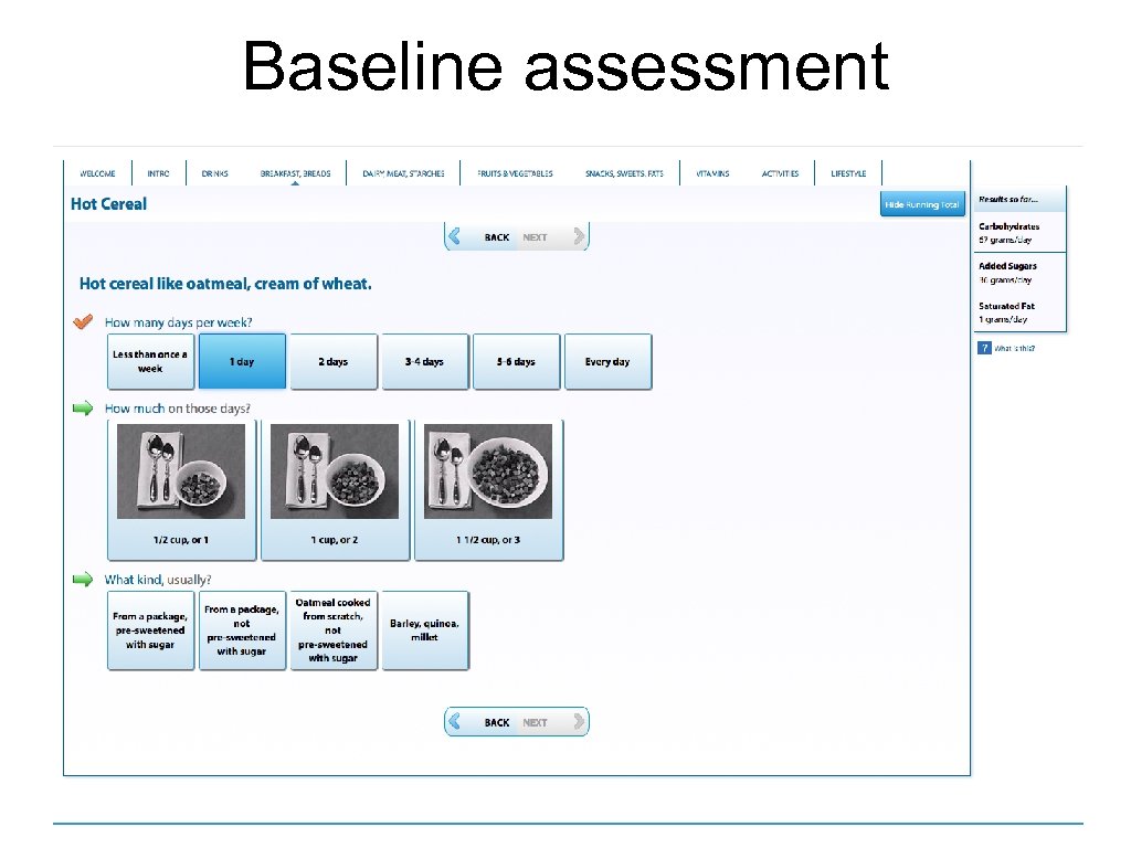 Baseline assessment 