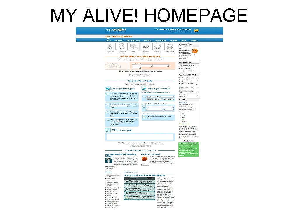MY ALIVE! HOMEPAGE 