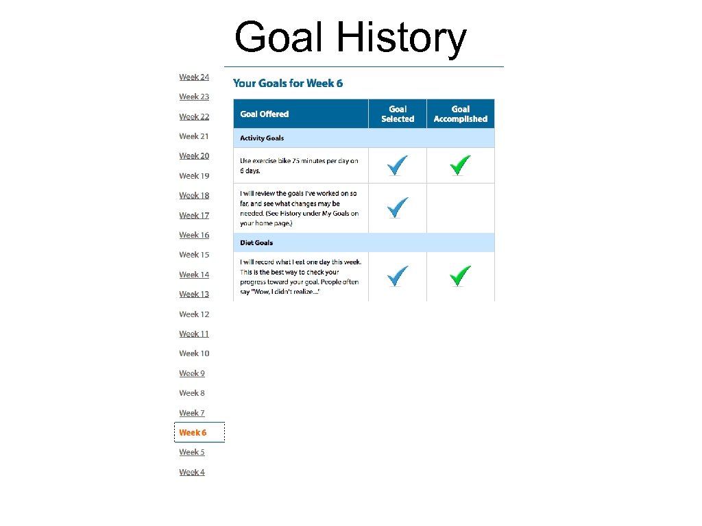 Goal History 