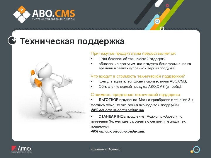 Техническая поддержка При покупке продукта вам предоставляется: • • 1 год бесплатной технической поддержи;
