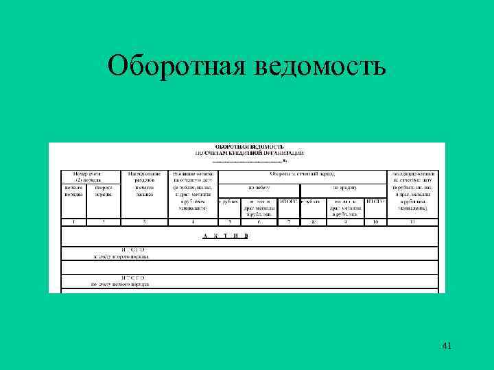 Оборотная ведомость 41 