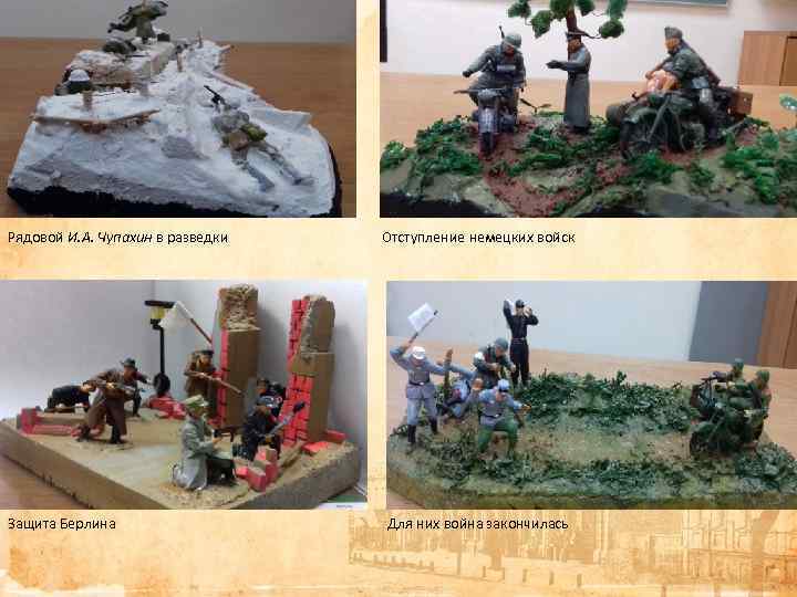 Рядовой И. А. Чупахин в разведки Защита Берлина Отступление немецких войск Для них война
