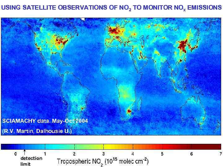 USING SATELLITE OBSERVATIONS OF NO 2 TO MONITOR NOx EMISSIONS SCIAMACHY data. May-Oct 2004