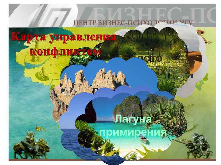 Карта управления конфликтом Пустыня Болото Туман позиций Заросли иллюзий неясных аргументов целей Скалы упрямства