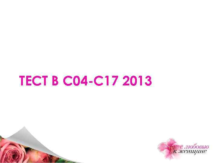 ТЕСТ В С 04 -С 17 2013 