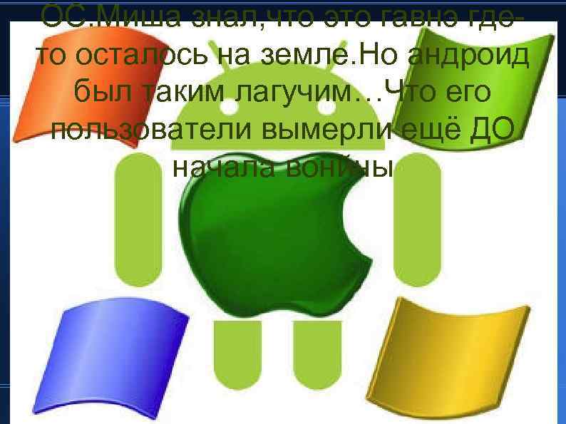 ОС. Миша знал, что это гавнэ гдето осталось на земле. Но андроид был таким