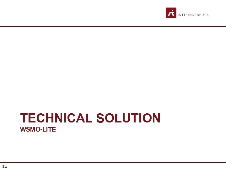 TECHNICAL SOLUTION WSMO-LITE 16 