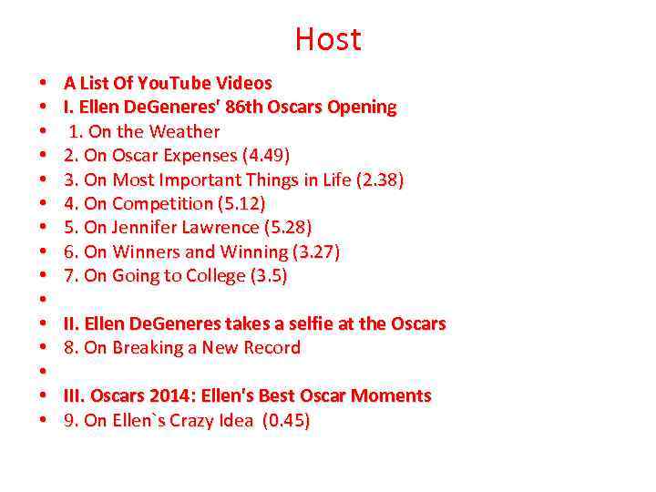 Host • • • • A List Of You. Tube Videos I. Ellen De.