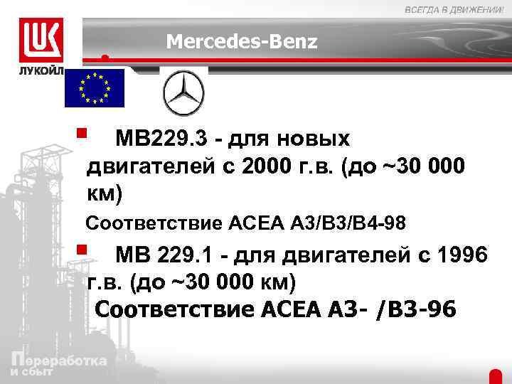 Mercedes-Benz § MB 229. 3 - для новых двигателей с 2000 г. в. (до