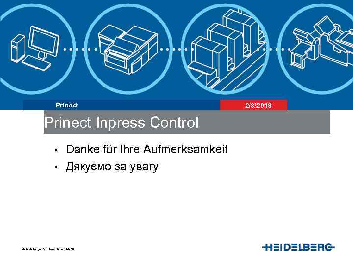 Prinect Inpress Control • • Danke für Ihre Aufmerksamkeit Дякуємо за увагу © Heidelberger