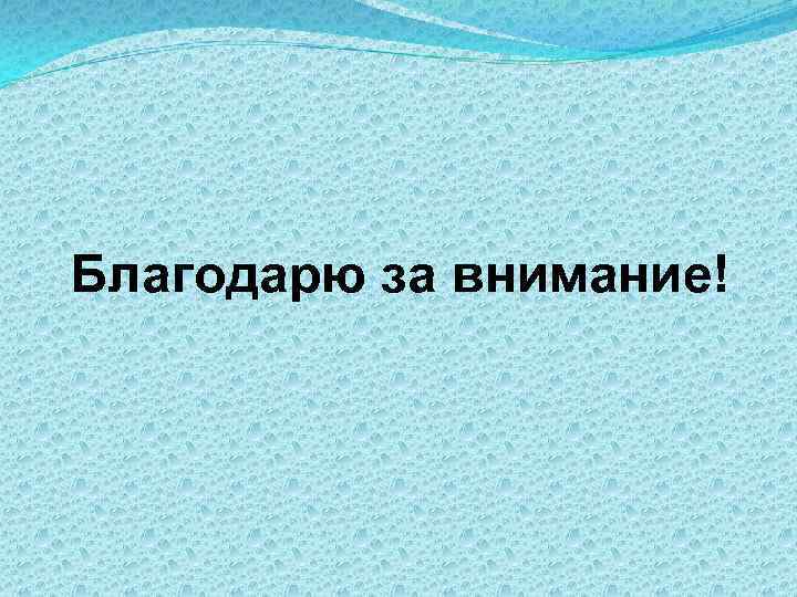 Благодарю за внимание! 