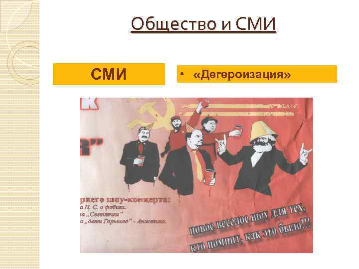 Общество и СМИ • «Дегероизация» 