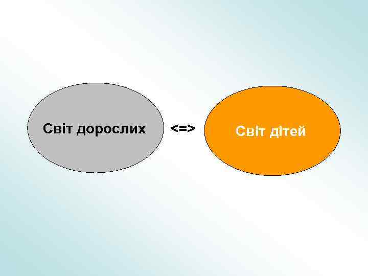 Світ дорослих <=> Світ дітей 