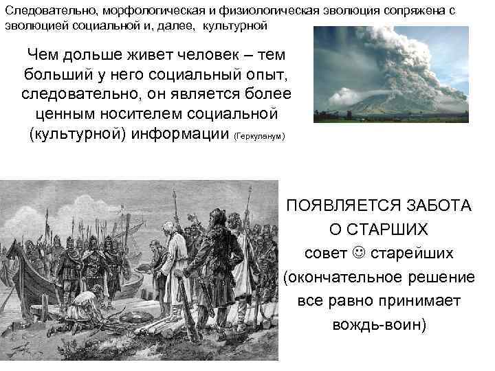 Следовательно, морфологическая и физиологическая эволюция сопряжена с эволюцией социальной и, далее, культурной Чем дольше