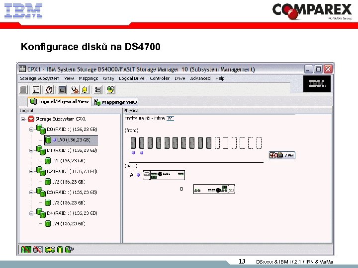 Konfigurace disků na DS 4700 13 DSxxxx & IBM i / 2. 1 /