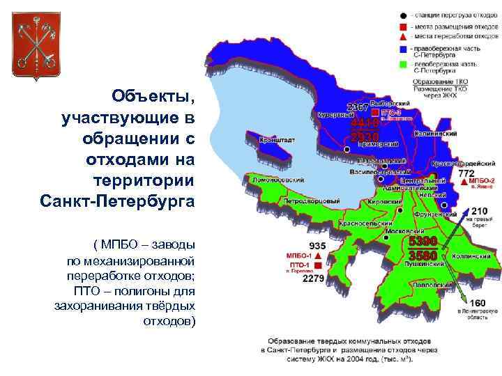 Объекты, участвующие в обращении с отходами на территории Санкт-Петербурга ( МПБО – заводы по