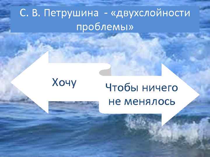 С. В. Петрушина - «двухслойности проблемы» Хочу Чтобы ничего не менялось 