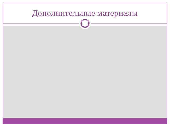 Дополнительные материалы 