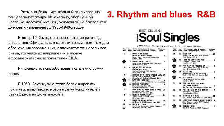 Ритм-энд-блюз - музыкальный стиль песеннотанцевального жанра. Изначально, обобщенной название массовой музыки , основанной на