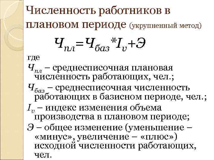 Среднесписочная численность работников предприятия. Численность рабочих формула. Плановая численность персонала формула. Определить плановую численность работников. Формула численности персонала на предприятии.