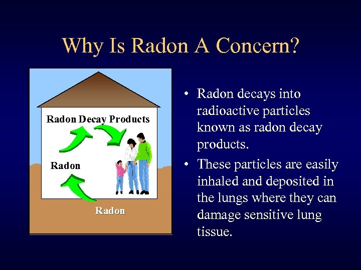 Why Is Radon A Concern? Radon Decay Products Radon • Radon decays into radioactive