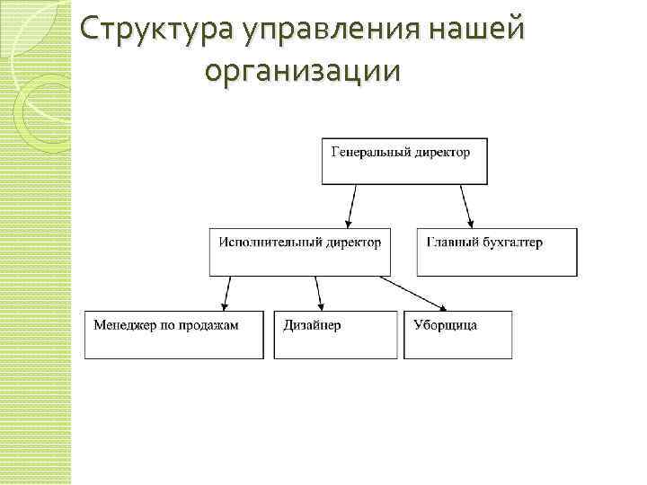 Структура управления нашей организации 