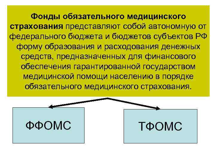 Фонды обязательного медицинского страхования представляют собой автономную от федерального бюджета и бюджетов субъектов РФ