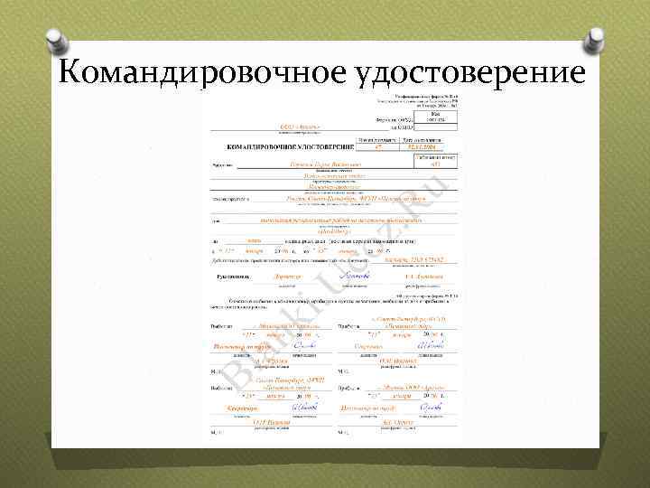 Командировочное удостоверение 