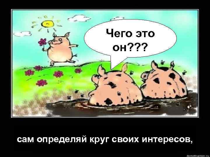 Чего это он? ? ? сам определяй круг своих интересов, 