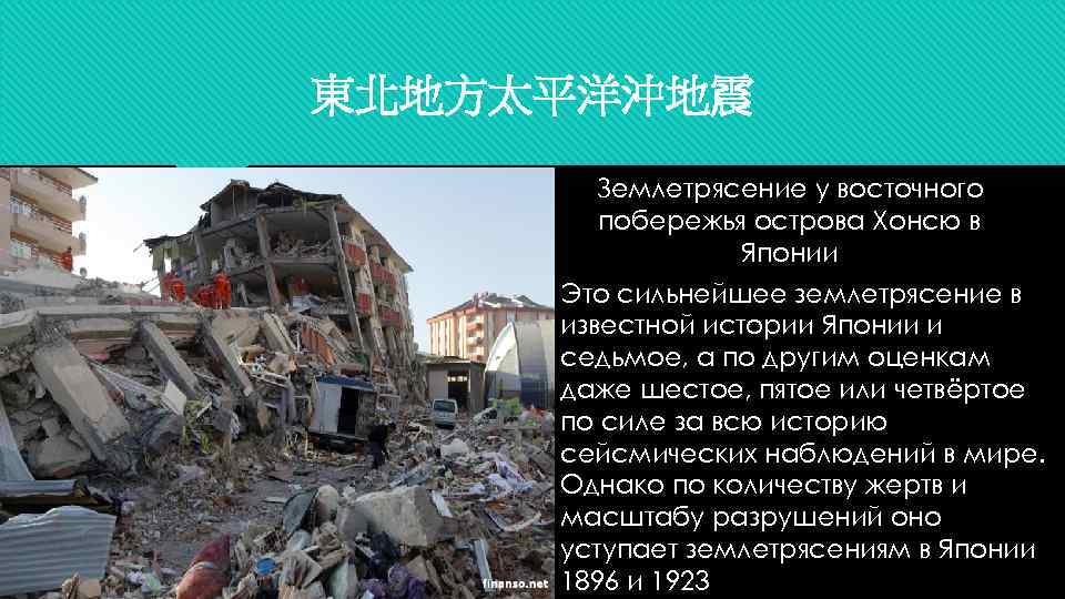 東北地方太平洋沖地震 Землетрясение у восточного побережья острова Хонсю в Японии Это сильнейшее землетрясение в известной