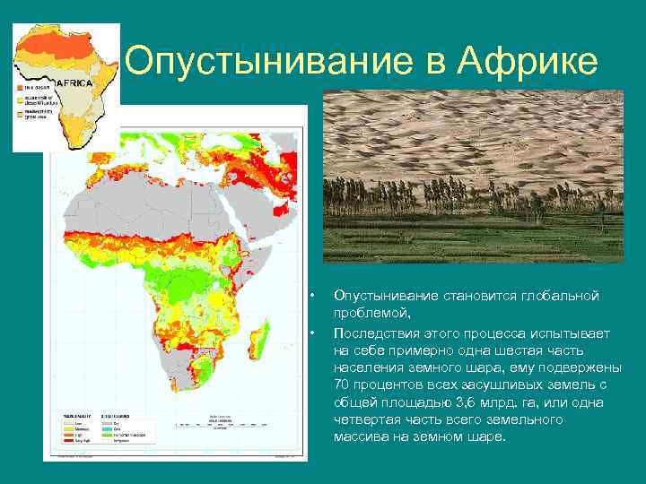 Экологические проблемы стран азии и африки