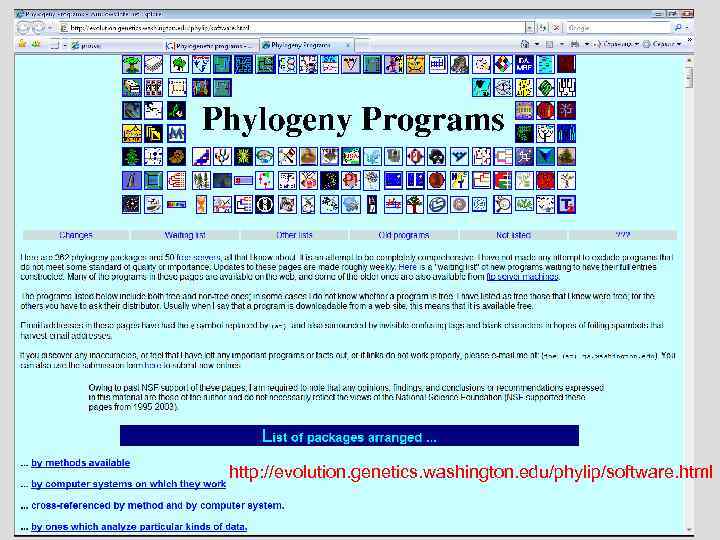 http: //evolution. genetics. washington. edu/phylip/software. html 