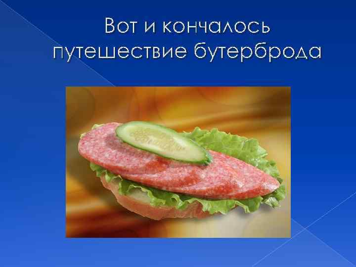 Вот и кончалось путешествие бутерброда 