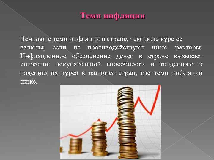 Инфляция национальной валюты. Инфляционное обесценение. Высокие темпы инфляции. Чем ниже инфляция тем.