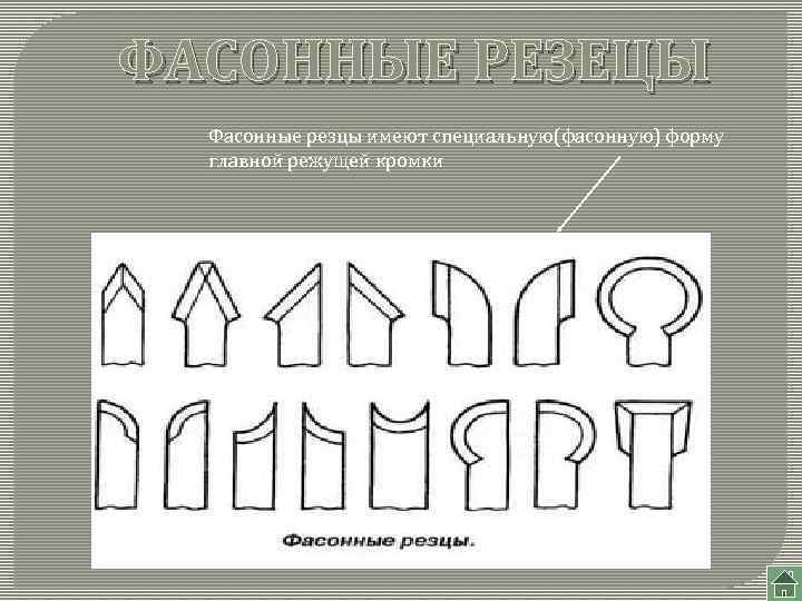 ФАСОННЫЕ РЕЗЕЦЫ Фасонные резцы имеют специальную(фасонную) форму главной режущей кромки 