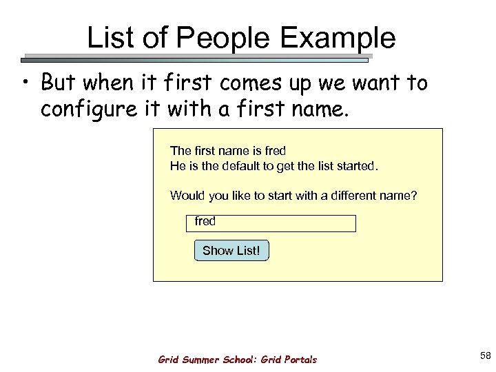List of People Example • But when it first comes up we want to