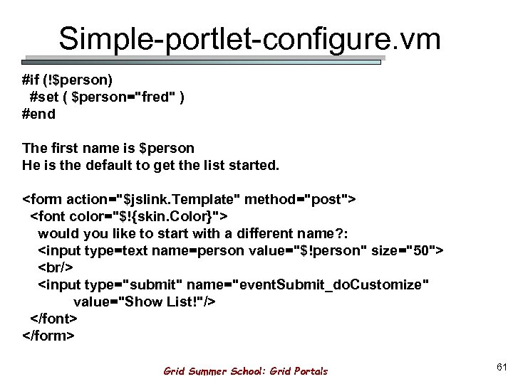 Simple-portlet-configure. vm #if (!$person) #set ( $person=