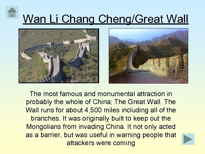 Wan Li Chang Cheng/Great Wall The most famous and monumental attraction in probably the