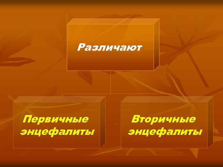 Различают Первичные энцефалиты Вторичные энцефалиты 
