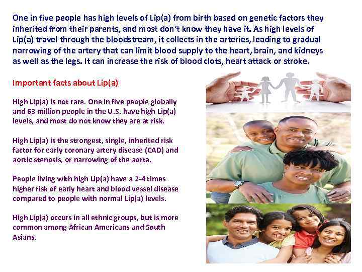 One in five people has high levels of Lip(a) from birth based on genetic
