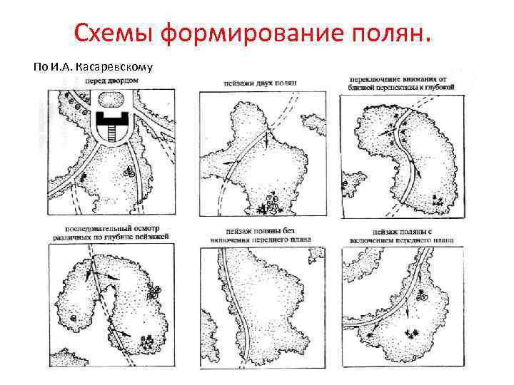 Схемы формирование полян. По И. А. Касаревскому 