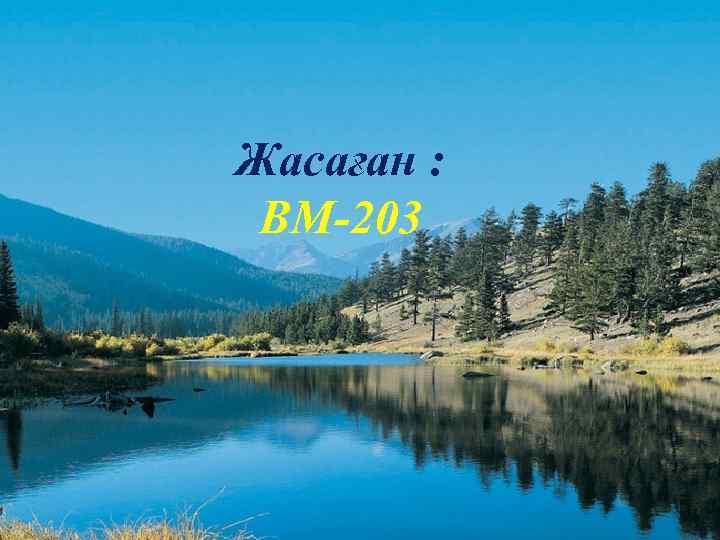 Жасаған : ВМ-203 