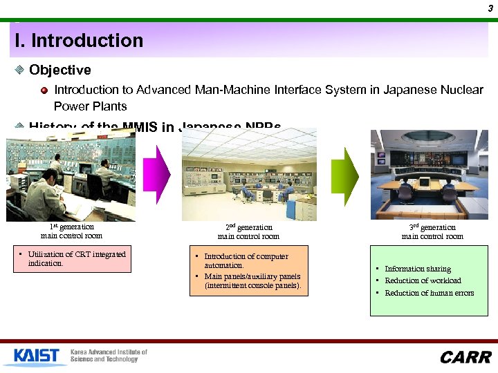 3 I. Introduction Objective Introduction to Advanced Man-Machine Interface System in Japanese Nuclear Power